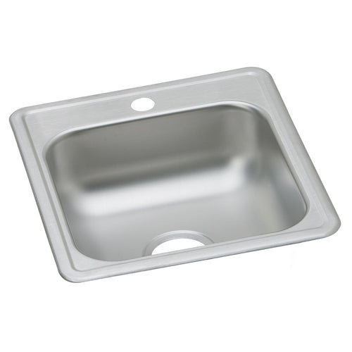 Elkay Dayton Stainless Steel 17" x 21-1/4" x 6-1/2", 1-Hole Single Bowl Drop-in Bar Sink D117211