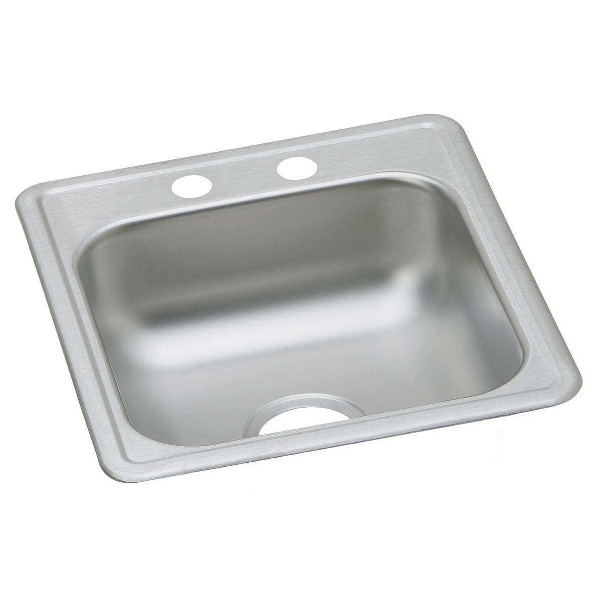 Elkay Dayton Stainless Steel 17" x 21-1/4" x 6-1/2", 2-Hole Single Bowl Drop-in Bar Sink D117212