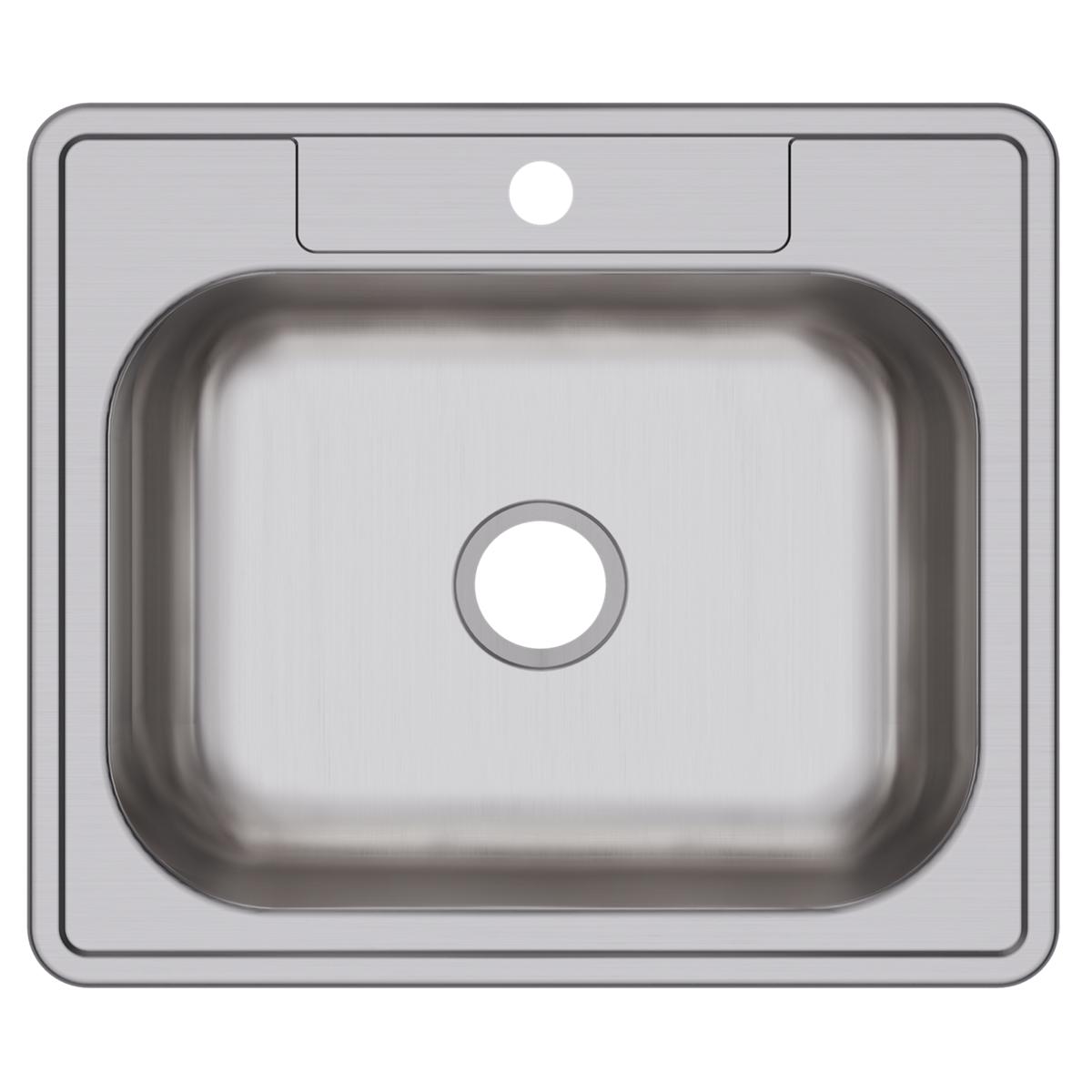 Elkay Dayton Stainless Steel 25" x 21-1/4" x 6-9/16", 1-Hole Single Bowl Drop-in Sink D125211