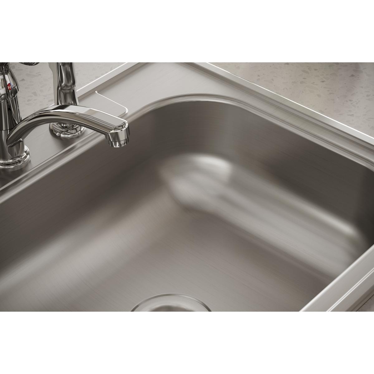 Elkay Dayton Stainless Steel 25" x 21-1/4" x 6-9/16", 2-Hole Single Bowl Drop-in Sink D125212