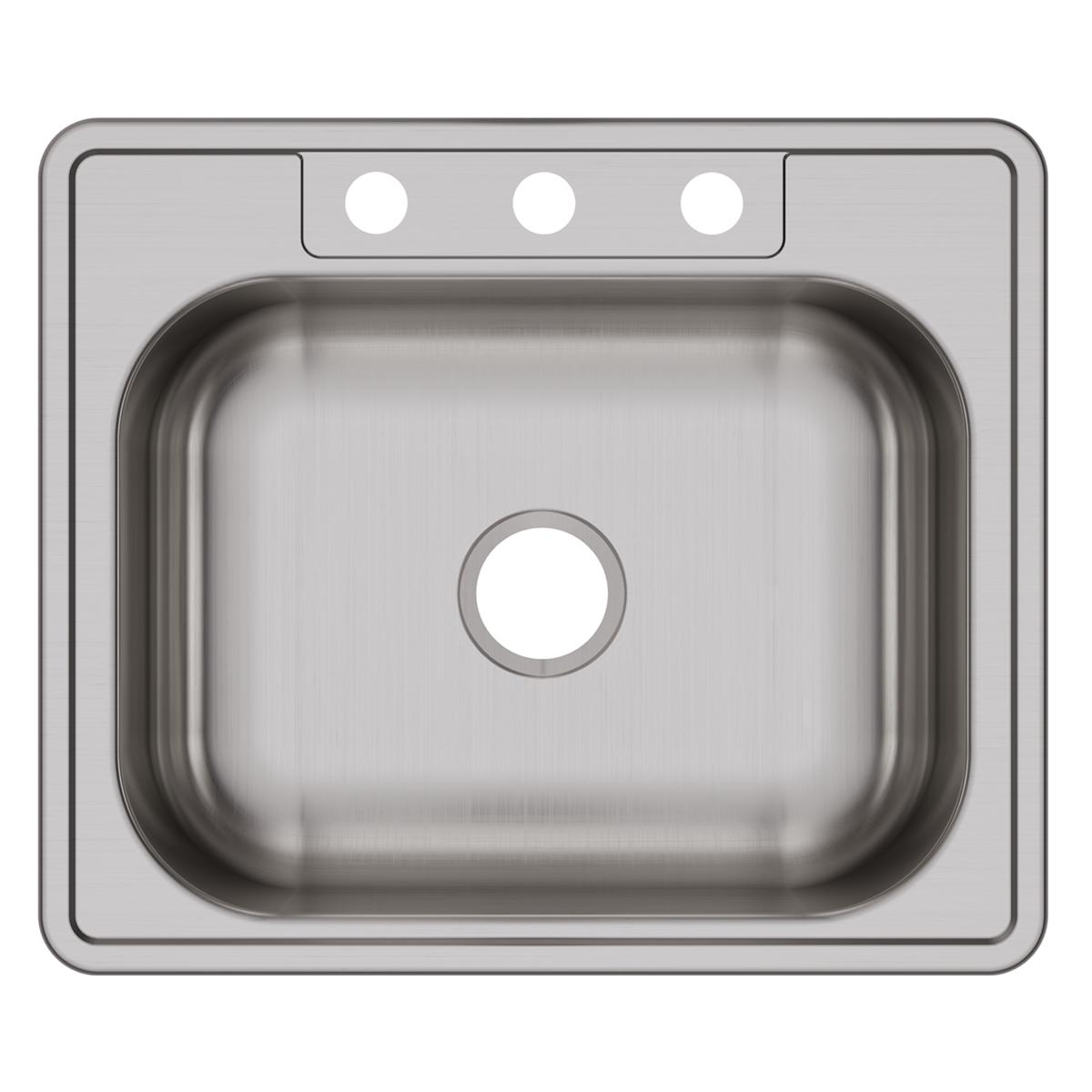 Elkay Dayton Stainless Steel 25" x 21-1/4" x 6-9/16", Single Bowl Drop-in Sink D125213