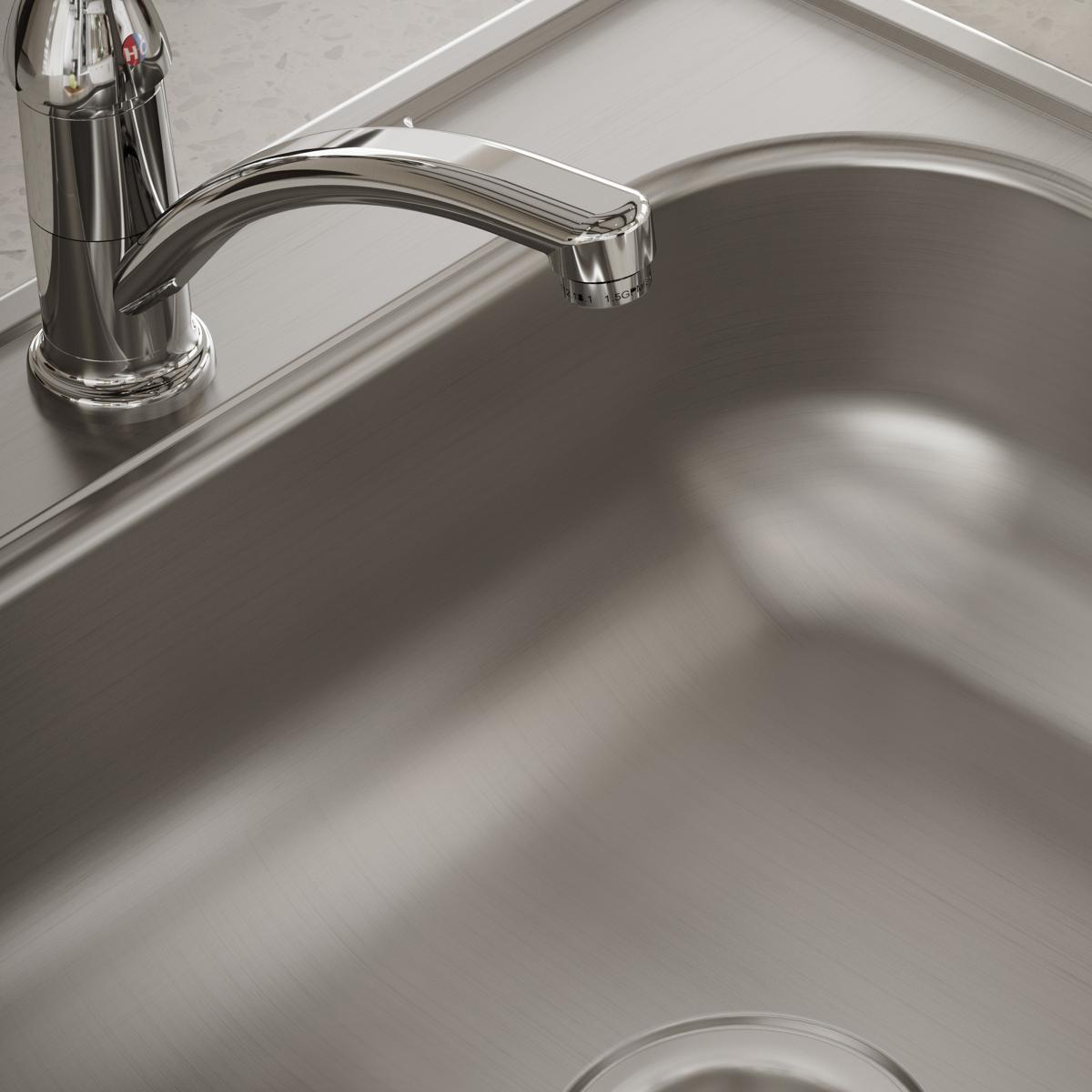 Elkay Dayton Stainless Steel 25" x 22" x 6-9/16", 1-Hole Single Bowl Drop-in Sink D125221