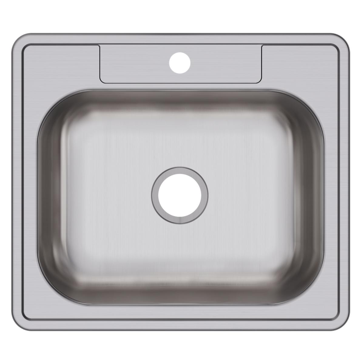 Elkay Dayton Stainless Steel 25" x 22" x 6-9/16", 1-Hole Single Bowl Drop-in Sink D125221
