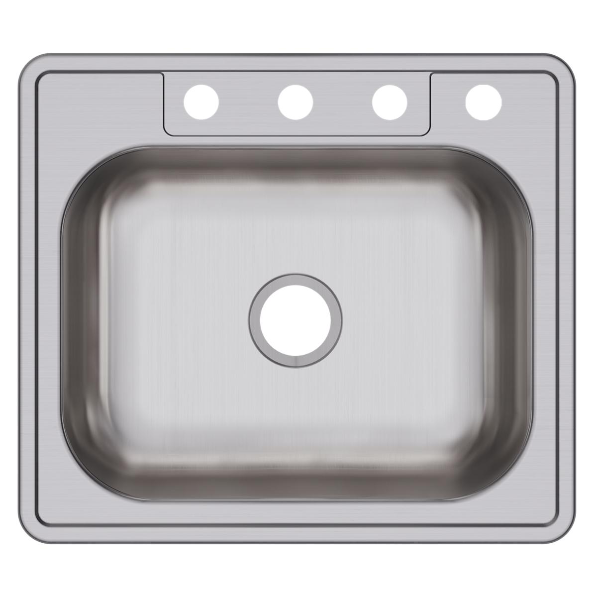 Elkay Dayton Stainless Steel 25" x 22" x 6-9/16", 4-Hole Single Bowl Drop-in Sink D125224