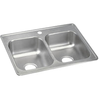 Elkay Dayton Stainless Steel 25" x 19" x 6-5/16", 1-Hole Equal Double Bowl Drop-in Sink D225191
