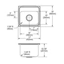 Elkay 18 Gauge Stainless Steel 17" x 16" x 10.125" Single Bowl Top Mount Kitchen Sink DLRQ1716101