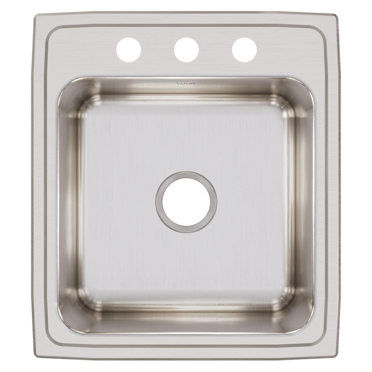 Elkay Lustertone Classic Stainless Steel 19-1/2" x 22" x 10-1/8", 3-Hole Single Bowl Drop-in Sink DLR2022103