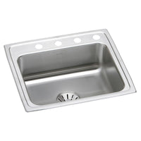 Elkay Lustertone Classic Stainless Steel 22" x 19-1/2" x 10-1/8", 4-Hole Single Bowl Drop-in Sink with Perfect Drain DLR221910PD4