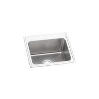 Elkay Lustertone Classic Stainless Steel 25" x 21-1/4" x 10-1/8", 2-Hole Single Bowl Drop-in Sink DLR2521102