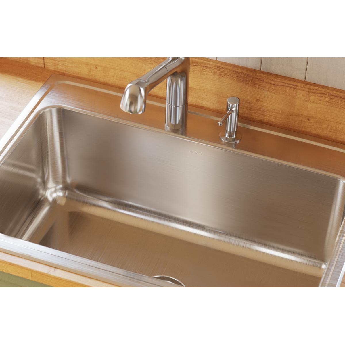 Elkay Lustertone Classic Stainless Steel 31" x 22" x 11-5/8", 4-Hole Single Bowl Drop-in Sink DLR3122124
