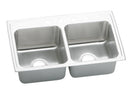 Elkay 18 Gauge Stainless Steel 33" x 19.5" x 10.125" Double Bowl Top Mount Kitchen Sink DLRQ3319101