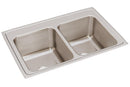 Elkay 18 Gauge Stainless Steel 33" x 22" x 12.125" Double Bowl Top Mount Kitchen Sink DLRQ3322120