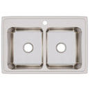 Elkay Lustertone Classic Stainless Steel 33" x 22" x 12-1/8", 1-Hole Equal Double Bowl Drop-in Sink with Quick-clip DLRQ3322121