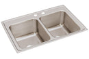 Elkay 18 Gauge Stainless Steel 33" x 22" x 12.125" Double Bowl Top Mount Kitchen Sink DLRQ332212MR2