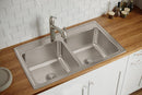 Elkay 18 Gauge Stainless Steel 37" x 22" x 10.125" Double Bowl Top Mount Kitchen Sink DLR3722105