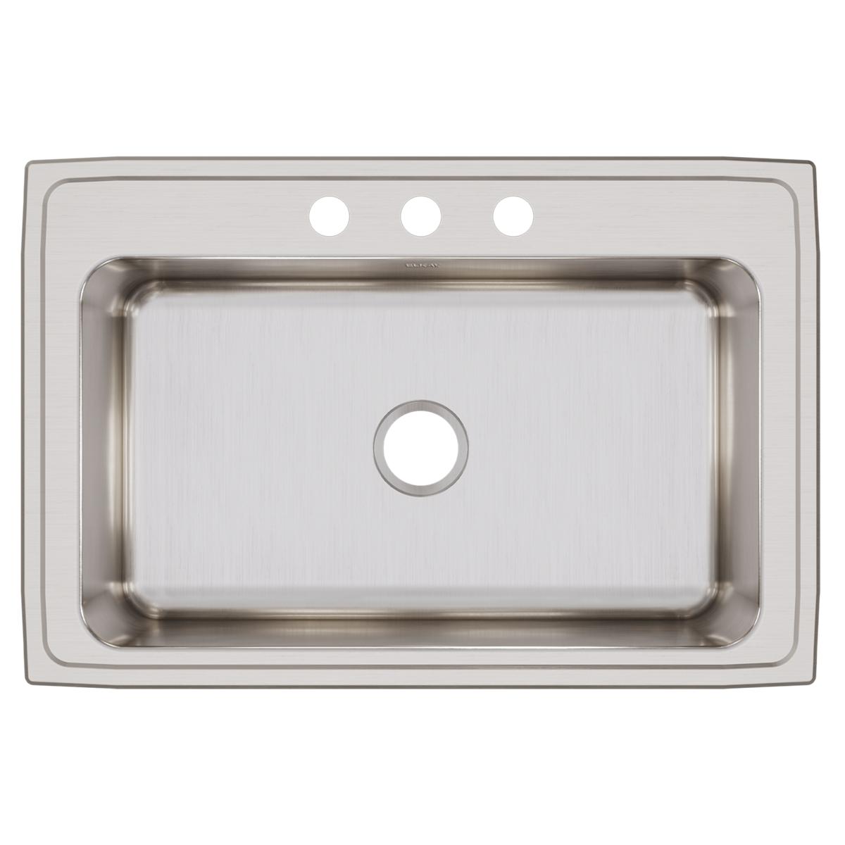 Elkay Lustertone Classic Stainless Steel 33" x 22" x 10-1/8", Single Bowl Drop-in Sink DLRS3322103