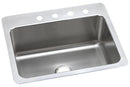Elkay 18 Gauge Stainless Steel 27" x 22" x 10" Single Bowl Dual Mount Kitchen Sink DLSR2722105