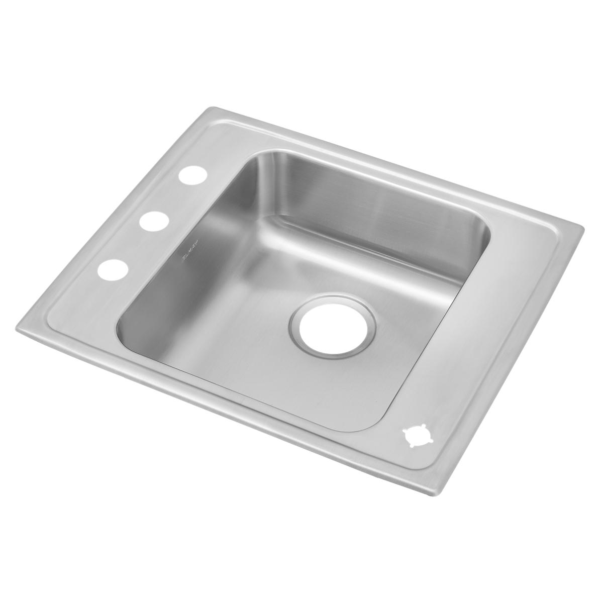Elkay Lustertone Classic Stainless Steel 22" x 19-1/2" x 5-1/2", Single Bowl Drop-in Classroom ADA Sink DRKAD2220552LM