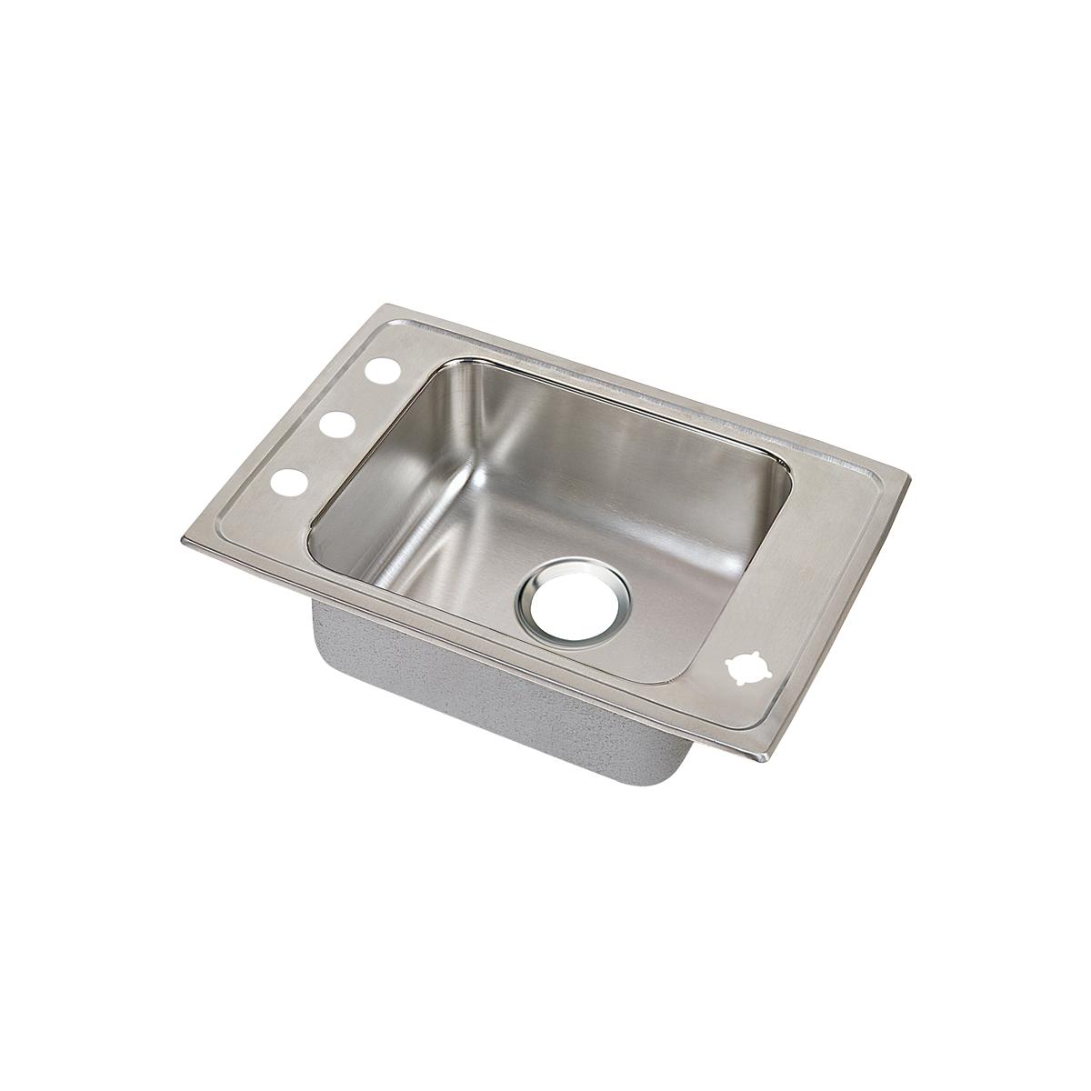 Elkay Lustertone Classic Stainless Steel 22" x 19-1/2" x 7-1/2", Single Bowl Drop-in Classroom Sink DRKR22204
