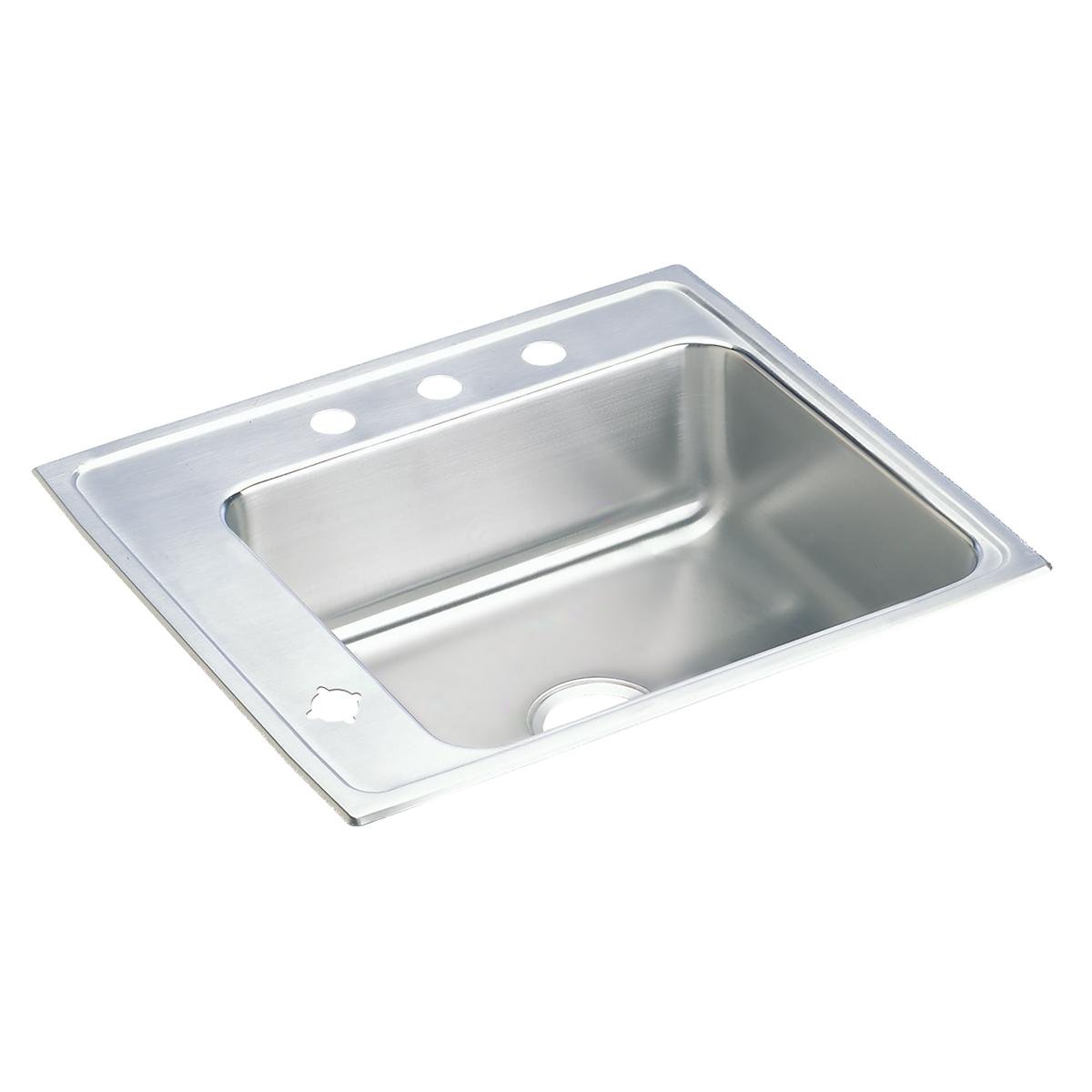 Elkay Lustertone Classic Stainless Steel 22" x 19-1/2" x 7-1/2", Single Bowl Drop-in Classroom Sink DRKR2220L3