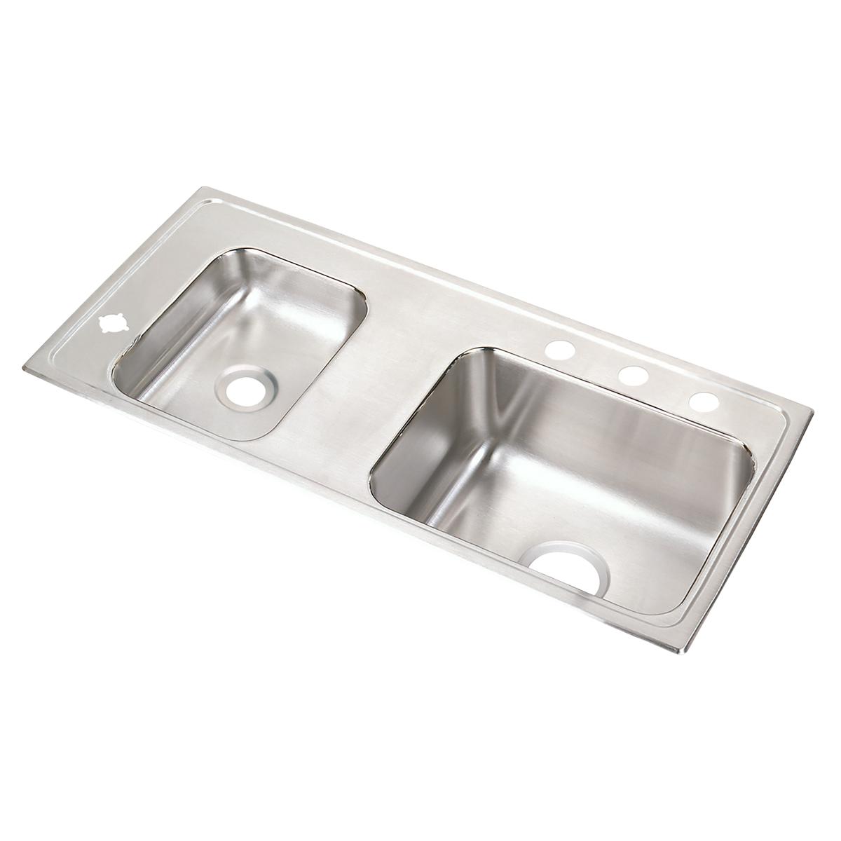 Elkay Lustertone Classic Stainless Steel 37-1/4" x 17" x 5-1/2", Double Bowl Drop-in Classroom ADA Sink DRKAD371755L4
