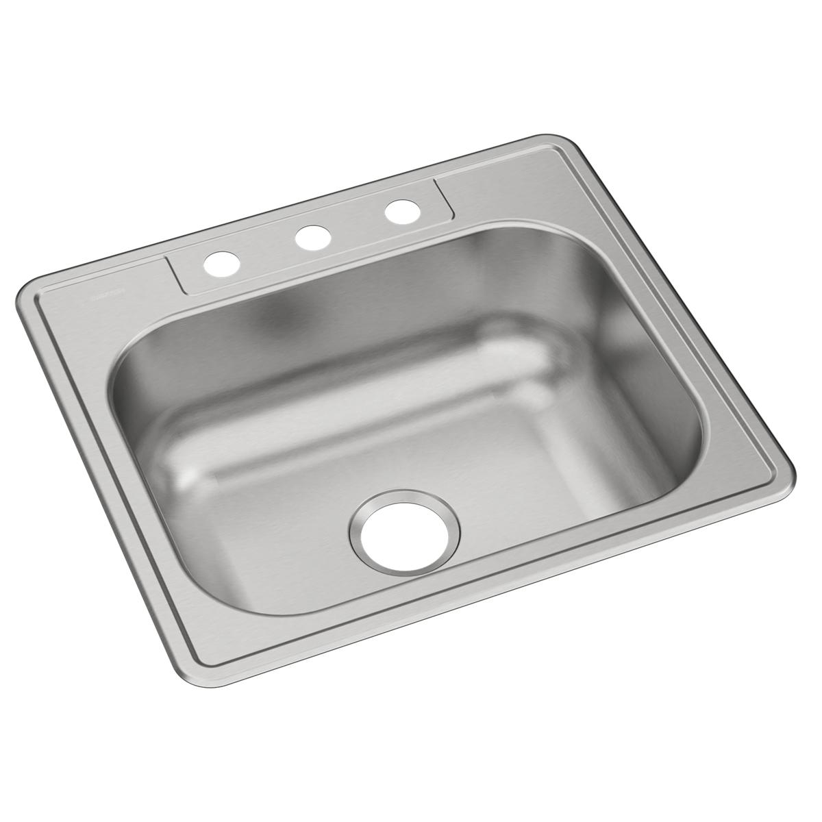 Elkay Dayton Stainless Steel 25" x 22" x 8-1/16", 3-Hole Single Bowl Drop-in Sink DSE125223