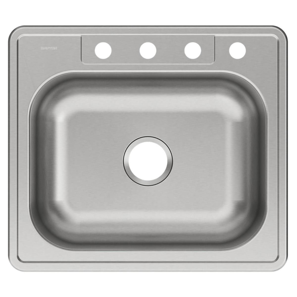 Elkay Dayton Stainless Steel 25" x 22" x 8-1/16", 4-Hole Single Bowl Drop-in Sink DSE125224