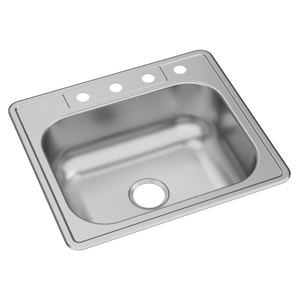 Elkay Dayton Stainless Steel 25" x 22" x 8-1/16", 4-Hole Single Bowl Drop-in Sink DSE125224