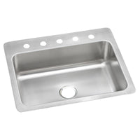 Elkay Dayton Stainless Steel 27" x 22" x 8", 5-Hole Single Bowl Dual Mount Sink DSESR127225