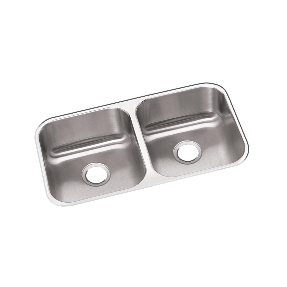 Elkay Dayton Stainless Steel 31-3/4" x 18-1/4" x 8", Equal Double Bowl Undermount Sink DXUH3118