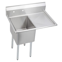 Elkay Dependabilt Stainless Steel 36-1/2" x 25-13/16" x 43-3/4" 18 Gauge One Compartment Sink w/ 18" Right Drainboard and Stainless Steel Legs E1C16X20-R-18X