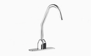 Sloan Optima EBF-750 2.2 GPM Battery-Powered Sensor Faucet, Polished Chrome, 8" Trim Plate, Surgical Bend Spout, Below-Deck Manual Mixer