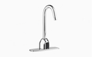 Sloan Optima EBF-750 2.2 GPM Battery-Powered Sensor Faucet with Back-Check Tee, Polished Chrome, 8" Trim Plate, Buy American Act