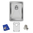 Elkay Crosstown 18 Gauge Stainless Steel 13-1/2" x 18-1/2" x 9" Single Bowl Undermount Bar Sink Kit ECTRU12179TC