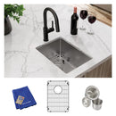 Elkay Crosstown 18 Gauge Stainless Steel 13-1/2" x 18-1/2" x 9" Single Bowl Undermount Bar Sink Kit ECTRU12179TC