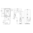 Elkay Crosstown 18 Gauge Stainless Steel 13-1/2" x 18-1/2" x 9" Single Bowl Undermount Bar Sink & Faucet Kit with Drain ECTRU12179TFCC