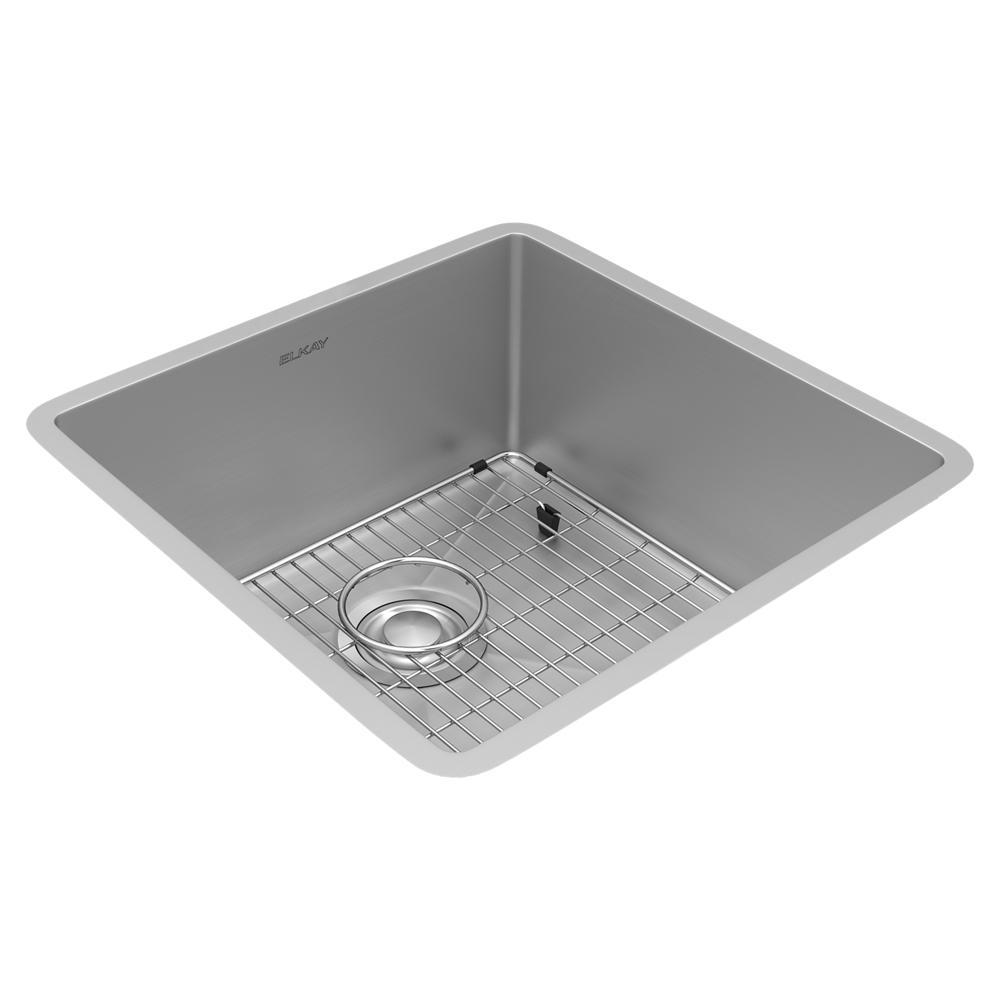 Elkay Crosstown 18 Gauge Stainless Steel 18-1/2" x 18-1/2" x 9" Single Bowl Undermount Sink Kit ECTRU17179TC
