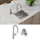Elkay Crosstown 18 Gauge Stainless Steel 18-1/2" x 18-1/2" x 9" Single Bowl Undermount Sink & Faucet Kit with Drain ECTRU17179TFCC