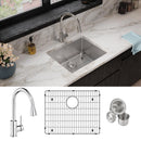 Elkay Crosstown 18 Gauge Stainless Steel 22-1/2" x 18-1/2" x 9" Sgl Bowl Undermount Sink & Faucet Kit w/Bottom Grid & Drain ECTRU21179TFCBC