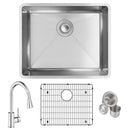 Elkay Crosstown 18 Gauge Stainless Steel 22-1/2" x 18-1/2" x 9" Sgl Bowl Undermount Sink & Faucet Kit w/Bottom Grid & Drain ECTRU21179TFCBC