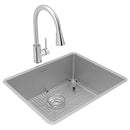 Elkay Crosstown 18 Gauge Stainless Steel 22-1/2" x 18-1/2" x 9" Sgl Bowl Undermount Sink & Faucet Kit w/Bottom Grid & Drain ECTRU21179TFCBC