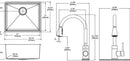 Elkay Crosstown 18 Gauge Stainless Steel 22-1/2" x 18-1/2" x 9" Sgl Bowl Undermount Sink & Faucet Kit w/Bottom Grid & Drain ECTRU21179TFCBC