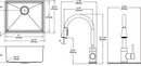 Elkay Crosstown 18 Gauge Stainless Steel 22-1/2" x 18-1/2" x 9" Single Bowl Undermount Sink & Faucet Kit with Drain ECTRU21179TFCC