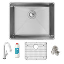 Elkay Crosstown 18 Gauge Stainless Steel 22-1/2" x 18-1/2" x 9" Single Bowl Undermount Sink Kit with Filtered Faucet ECTRU21179TFLC