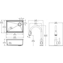 Elkay Crosstown 18 Gauge Workstation Stainless Steel 25-1/2" x 18-1/2" x 9" Single Bowl Undermount Sink & Faucet Kit ECTRU24169RTFCW