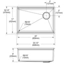 Elkay Crosstown 18 Gauge Workstation Stainless Steel 25-1/2" x 18-1/2" x 9" Single Bowl Undermount Sink Kit ECTRU24169RTWC