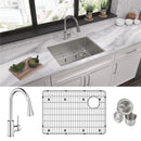 Elkay Crosstown 18 Gauge Stainless Steel 25-1/2" x 18-1/2" x 9" Single Bowl Undermount Sink & Faucet Kit with Bottom Grid & Drain ECTRU24179RTFBC