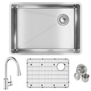 Elkay Crosstown 18 Gauge Stainless Steel 25-1/2" x 18-1/2" x 9" Single Bowl Undermount Sink & Faucet Kit with Bottom Grid & Drain ECTRU24179RTFBC