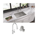 Elkay Crosstown 18 Gauge Stainless Steel 25-1/2" x 18-1/2" x 9" Single Bowl Undermount Sink & Faucet Kit with Drain ECTRU24179RTFCC