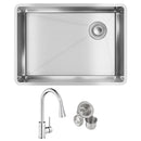 Elkay Crosstown 18 Gauge Stainless Steel 25-1/2" x 18-1/2" x 9" Single Bowl Undermount Sink & Faucet Kit with Drain ECTRU24179RTFCC